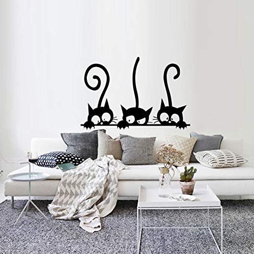 Gadgets Wrap Lovely Three Black Cat DIY Wall Stickers Animal Room Decoration Personality Vinyl Wall Decals