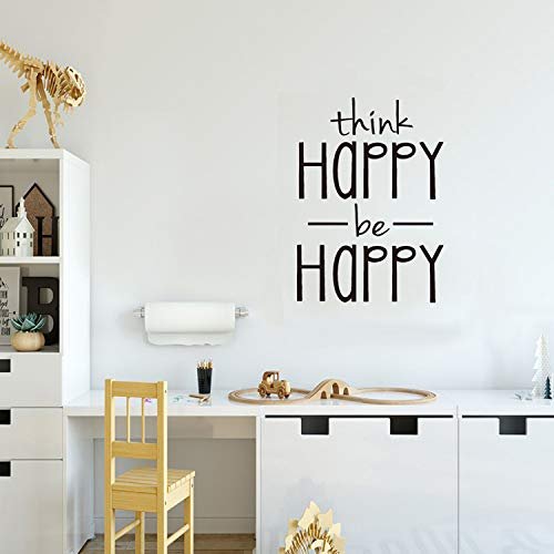 Gadgets Wrap Think Happy be Happy Wall Sticker English Proverbs Home Decor Living Room Bedroom Decoration Mural Wallpaper Creative Stickers