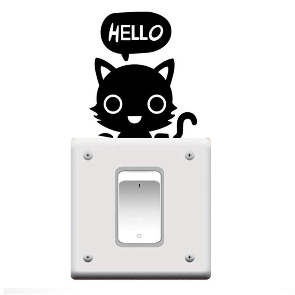 GADGETS WRAP Funny Cute Sleeping Cat Dog Switch Stickers Wall Stickers Decal Home Decoration Bedroom Living Room Parlour Decoration