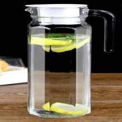 Water Jug 1.8 Litre, Stainless Steel/Wooden lid Air Tight Lid,Iced Tea Pitcher, Water Jug, Hot Cold Water, Milk and Juice Beverage Carafes (1.0L x 1)