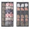 ZOMOZA Double Sided 30 Pockets Clear Hanging Bag Socks Bra Underwear Rack Hanger Storage Organizer Wall Hanging Closet Shelves Storage Pockets-Grey (Fabric) view 1