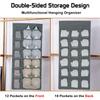 ZOMOZA Double Sided 30 Pockets Clear Hanging Bag Socks Bra Underwear Rack Hanger Storage Organizer Wall Hanging Closet Shelves Storage Pockets-Grey (Fabric) view 4