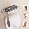 GOSAI Stainless Steel Toilet Paper Holder with Mobile Stand Shelf Bathroom Accessories - Pack of 1 view 3