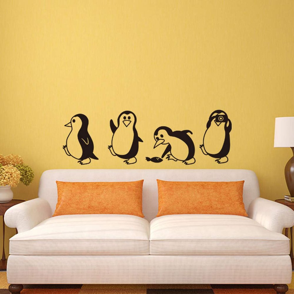 Gadgets Wrap Cute Little Penguin Wall Sticker Home Decor Children's Room Living Room Background Decoration Mural Art Decals Animal Stickers