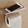 HANDY Bathroom Accessories Stainless Steel Toilet Paper Holder with Shelf, Toilet Paper Dispenser, Tissue Dispenser with Phone Shelf (Color - Silver) Pack of 1 pcs view 2