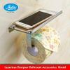HANDY Bathroom Accessories Stainless Steel Toilet Paper Holder with Shelf, Toilet Paper Dispenser, Tissue Dispenser with Phone Shelf (Color - Silver) Pack of 1 pcs view 3