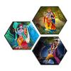 SAF paintings Set of 3 Hexagon Radha Krishna UV Textured Self Adessive Painting 17 Inch X 17 Inch SANFHX30038 view 1