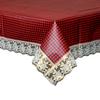 CASA-NEST Waterproof 2-4 Seater Dinning Table Cover with Leather Touch and White Lace (for Size 40x60 inches) (Width x Length) printed001 view 2