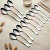 Parage 12 Pieces Stainless Steel Table Spoons Set with Round Edge, 18.5 cm, Tableware, Set of 12, Silver view 1