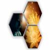 SAF paintings Set of 3 Hexagon Buddha UV Textured MDF Home Decorative Gift Item Painting 17 Inch X 17 Inch SANFHX05SMALL view 1