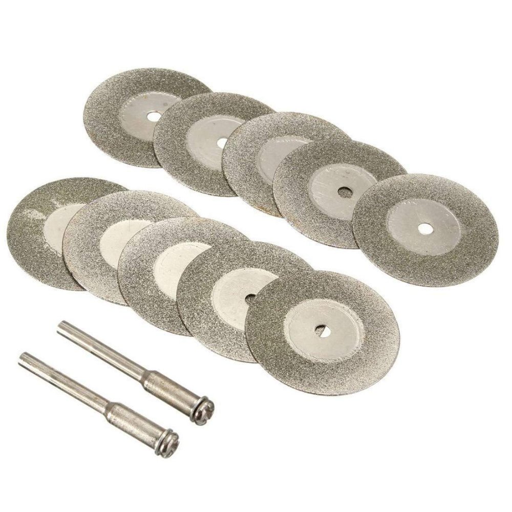 DIY Crafts Disc ?: 22mm, Pack Of 10 Pcs + 1 Madrel, 2/5/10 Pcs Disc ?: Discs & Mandrel Diamond Cutting Wheel Cut Off Discs Coated Rotary Tools W/Mand (Disc ?: 22mm, Pack Of 10 Pcs + 1 Madrel)