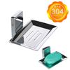 BLEQYS Set of 1 Stainless Steel soap Box soap Dish with Strong Power Flexible Sticker (SS SOAP Holder-Set-1) view 2