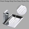 BLEQYS Set of 1 Stainless Steel soap Box soap Dish with Strong Power Flexible Sticker (SS SOAP Holder-Set-1) view 3