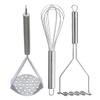 OC9 Stainless steel Potato Masher / Pav Bhaji Masher / Vegetable Masher & Egg Whisk / Egg Beater / Balloon Whisk For Kitchen Tool Set view 1