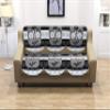 Castiqa Luxurious Cotton Abstract Design Sofa Cover Set for Living Room (3 Seater, Black) view 1