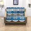 Castiqa Luxurious Cotton Floral, Abstract Design 3 Seater Sofa Cover Set (Blue, W x H: 69 x 178 cm) view 1