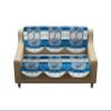 Castiqa Luxurious Cotton Floral, Abstract Design 3 Seater Sofa Cover Set (Blue, W x H: 69 x 178 cm) view 2