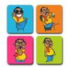 Presta Gifts Tea Coaster Set Stylish Anna Printed, MDF Wood Material Coasters for Home and Kitchen, Office Table, Dining Table, Home Decor (3.5x3.5 inches, Set of 4) view 1
