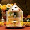 Wacky Brass Glass Akhand Diya, 4.8 Inch, Medium, 7.5 X 7.5 X 13 cm view 2