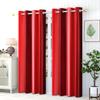 GOYCORS Modern Polyester Long Crush Patta Solid Eyelet Polyester Curtains for Window (Set of 2, Window_5 Ft, Red) view 1