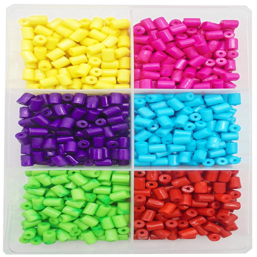 Eshoppee 200 gm Plastic Beads for Jewellery Making, Art and Crafts Work, Necklace Bracelet Earring Key Chain Making DIY Kit