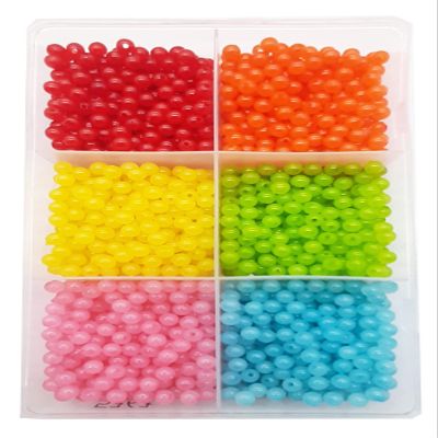 Eshoppee 200 gm Multicolor Round Shape Plastic Beads for Jewellery Making, Art and Crafts Work, Necklace Bracelet Earring Key Chain Making DIY Kit