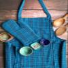 PIXEL HOME DECOR Cotton Apron with Front Center Pocket with End Random Colour (Blue Stripe Apron) (Plastic -Free) view 3