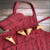 PIXEL HOME Cotton Apron With Front Center Pocket With Ends (Red Stripe Apron) view 3