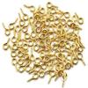 Tia Brass Golden Mini Eye Pins Hooks 20 x 10mm Eyelets Screw Picture Frame Hanging, Wire Holding Screw-(20 Pcs, Golden) view 1