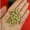 Tia Brass Golden Mini Eye Pins Hooks 20 x 10mm Eyelets Screw Picture Frame Hanging, Wire Holding Screw-(20 Pcs, Golden) view 2