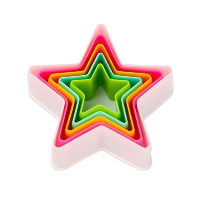 Choco Decor Plastic Cookie Cutter Star Shape, 5 Piece