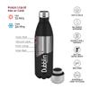 Dubblin Kango Premium Stainless Steel Double Wall Vacuum Insulated BPA Free Water Bottle, Sports Thermo Flask Keeps Hot 12 Hours, Cold 24 Hours (Black,750 ML) view 2