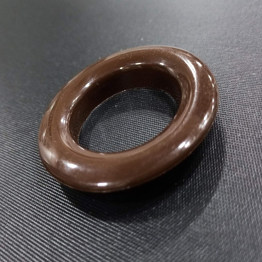 FAPBADRI Curtain Eyelet Rings with Flexi Lock, Suitable for Any 1 inch Curtain Rod - Brown Colour - 50 Pieces