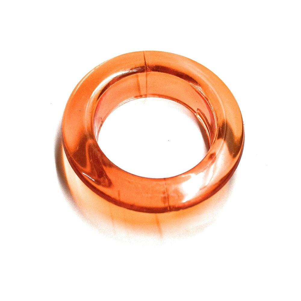 FAPBADRI Curtain Eyelet Rings with Flexi Lock, Suitable for Any 1 inch Curtain Rod - Colour Transparent Orange - 50 Pieces