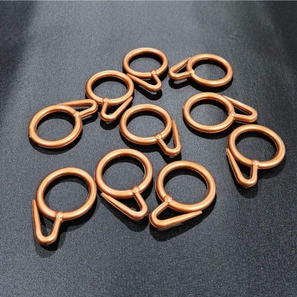 FAPBADRI Plastic Curtain Rings for Windows Curtains, Door Curtains, Bathroom Curtains and Other Multipurpose Usage - Colour: Copper - 100 Pieces