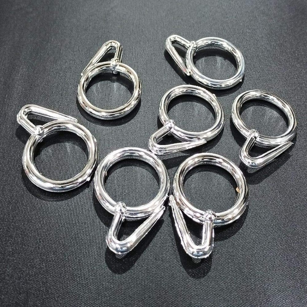 FAPBADRI Plastic Curtain Rings for Windows, Doors, Bathrooms and Other Multipurpose Usage - Silver Glossy - 100 Pieces