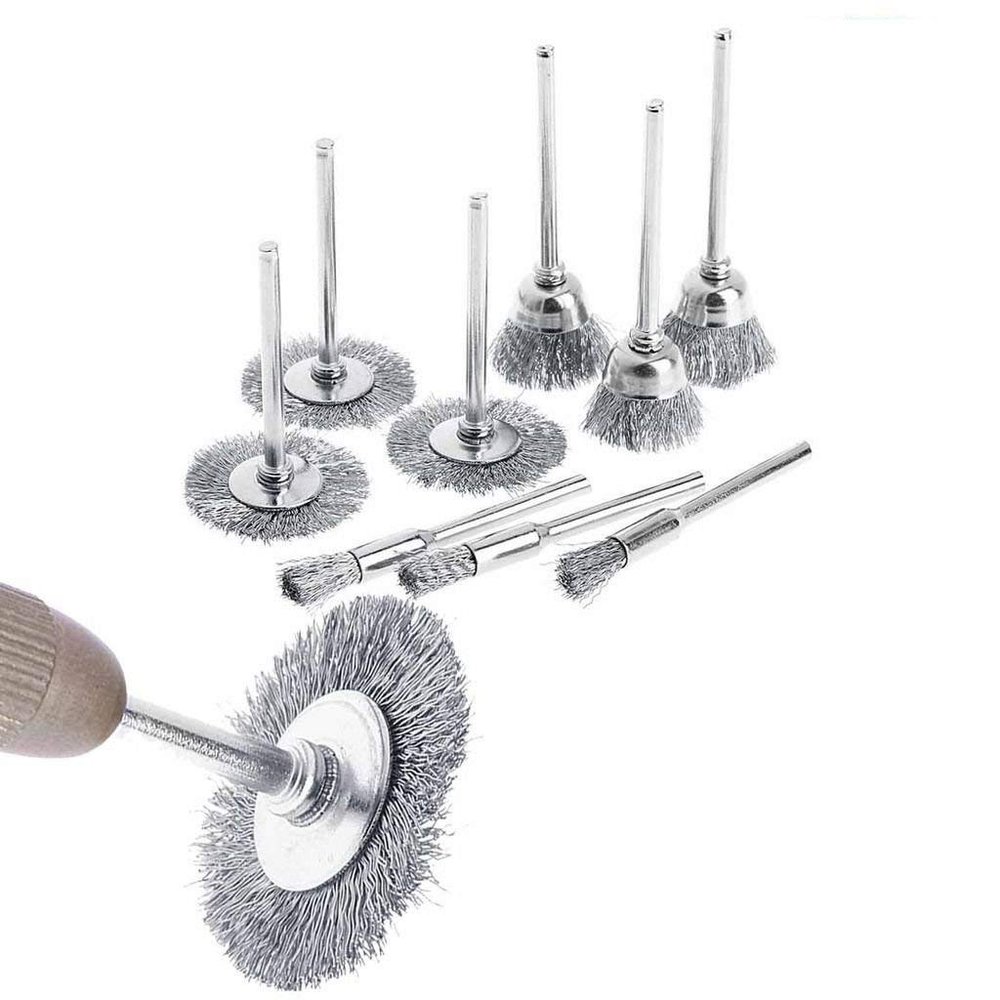 DIY Crafts Pack Of 9 Pcs, Design No # 5, Steel Brush Wire Wheel Brushes Die Gr (Pack Of 9 Pcs, Design No # 5)