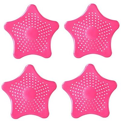 Vroxy Silicone Star Shaped Sink Filter Bathroom Hair Catcher (Random Color, Set of 4 PCs) (4)
