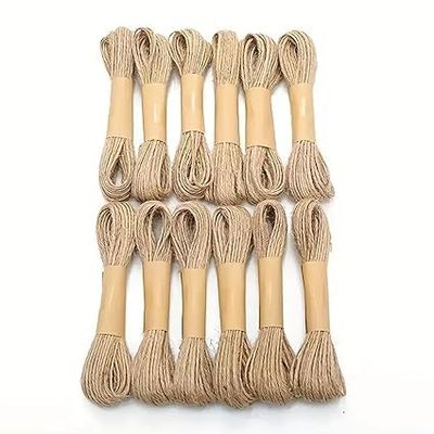 Paaroots Powered by z-Plus (Pack Contain 12Pcs) Natural Jute Ribbon Rope for Decoration DIY Craft Projects Gift Wrapping Packing (Lenth: 10 Meter)