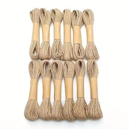Paaroots Powered by z-Plus (Pack Contain 12Pcs) Natural Jute Ribbon Rope for Decoration DIY Craft Projects Gift Wrapping Packing (Lenth: 10 Meter)