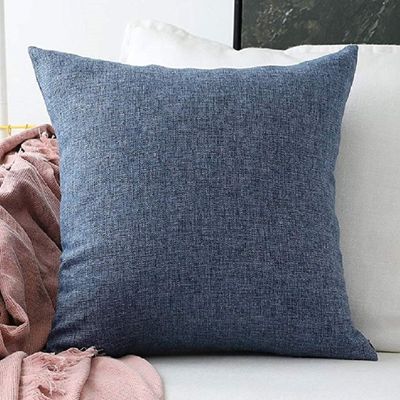 Khooti Jute Cushion Cover | 26x26 Inch | Navy Blue | Set of 1 | Throw Pillow Cover for Couches, Chairs, Sofas, Beds, Coffee Tables, Living Rooms, Bedrooms, Modern Boho Design
