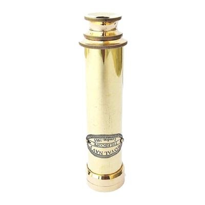 The Antique Mart Royal Navy 12 inch Look Full Brass Telescope with Lens Cover .Golden, Unique Gifts