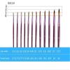 DEZIINE 12 PCS Round Different Size Artist Fine Nylon Hair Paint Brush Set for Watercolor Acrylic Oil Painting Brushes Drawing Art Supplies Size: 1-12 view 3