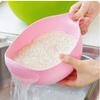 KTU Plastic Rice Fruits Vegetable Noodles Pasta Washing Bowl and Strainer for Storing and Straining (Multi Colour) view 3