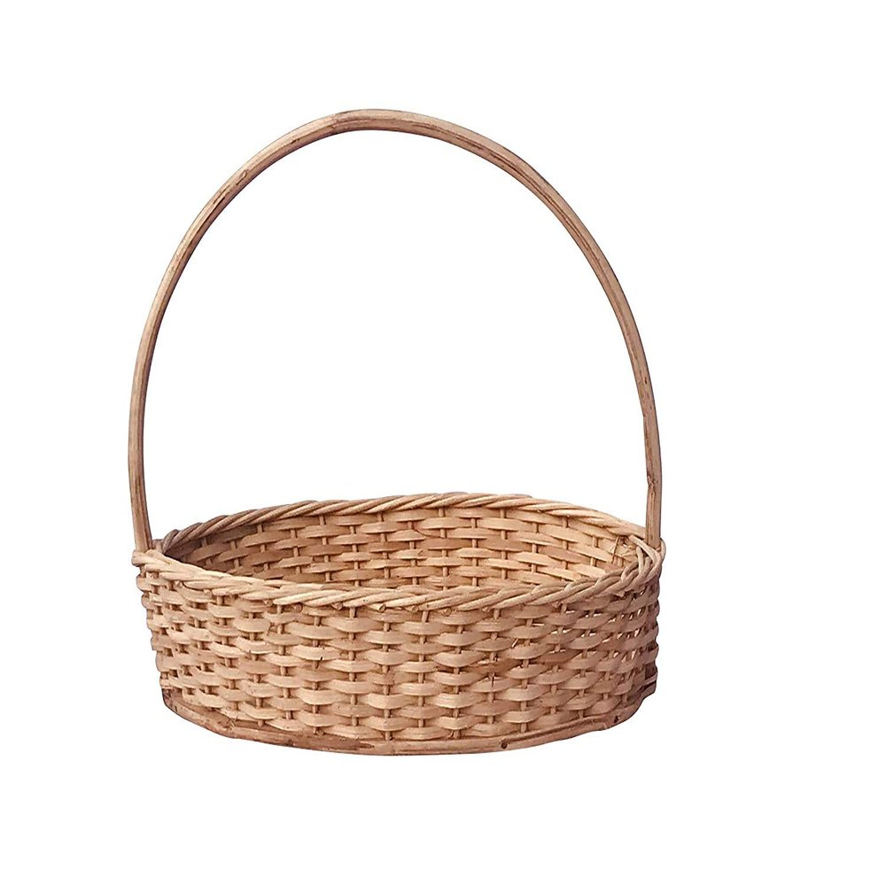 Girirajji Cane Bamboo Oval Handle Basket for Festival Gifts Packing (Brown)
