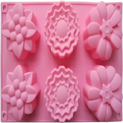 TREXEE Silicone Mold 3D Flower Shape Muffin Mould Non Stick Flexible Bakeware Chocolate Cupcake Mould Candy Ice Mould DIY Baking Tray Soap Mould Cake Mould