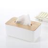 TRENDS ALERT 1pc Square Shape Wooden Cover Plastic Tissue Box Holder | Paper Napkin Holder Case | Tissue Holder Dispenser Organizer for Car Decor Home Room Hotel view 2