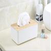 TRENDS ALERT 1pc Square Shape Wooden Cover Plastic Tissue Box Holder | Paper Napkin Holder Case | Tissue Holder Dispenser Organizer for Car Decor Home Room Hotel view 3