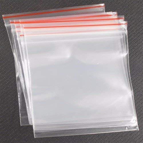 SVE Plastic Zip Lock Pouch Bags (5 inch x 7 inch, 100 Pieces, Transparent)