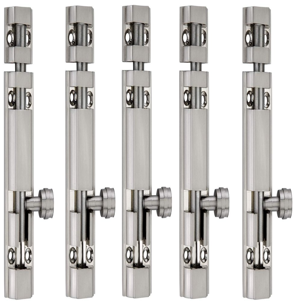 Occura Aluminium Tower Bolt with SS Rod 10 MM (OAT-3001) (Pack of 5 Pcs.) (4 inch, Silver Glossy)